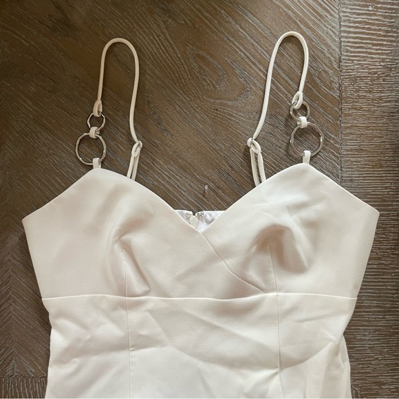 NWT Likely White Hirsch MIDI Mermaid Dress V-Neck Adjustable O-Ring Straps 2 - Picture 6 of 10